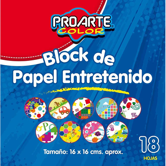 BLOCK PAPEL ENTRETENIDO 16 X 16 18 HOJAS PROARTE