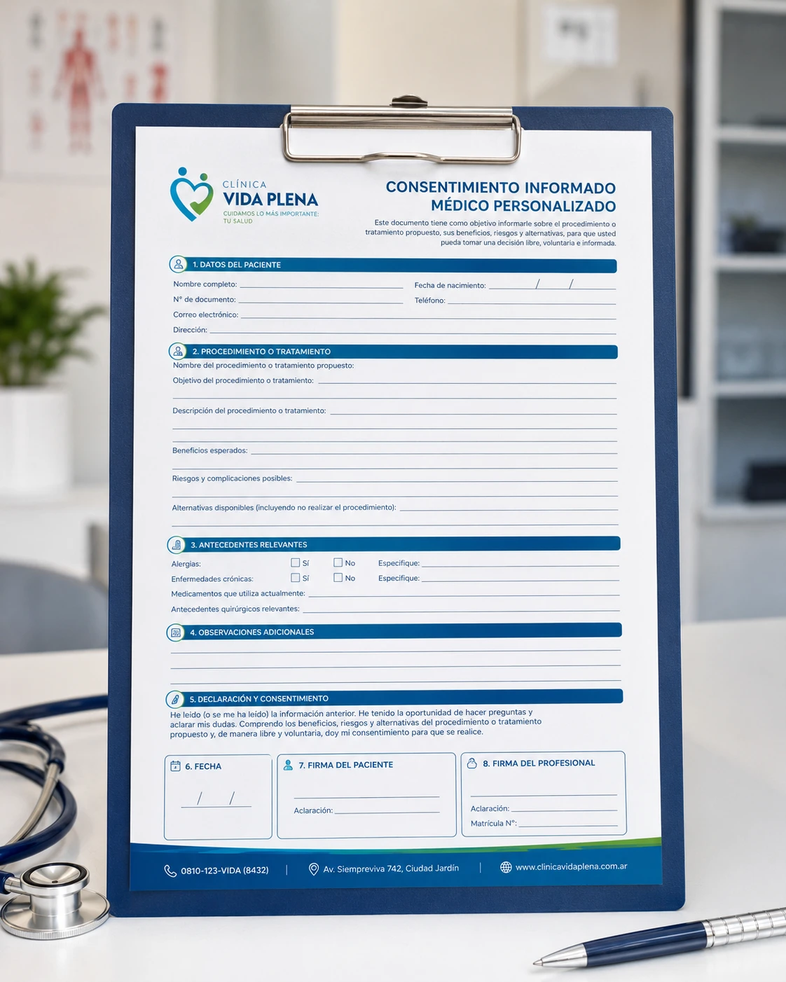 Consentimiento Informado Médico Personalizado