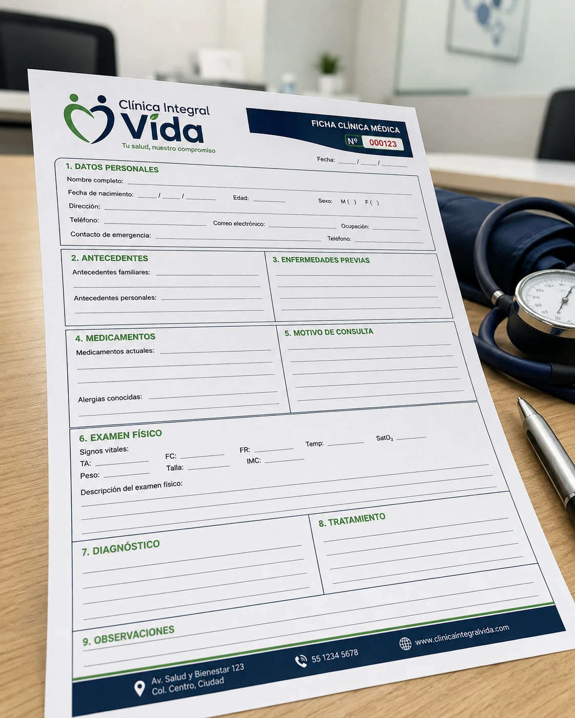 Ficha Clínica Médica Personalizada
