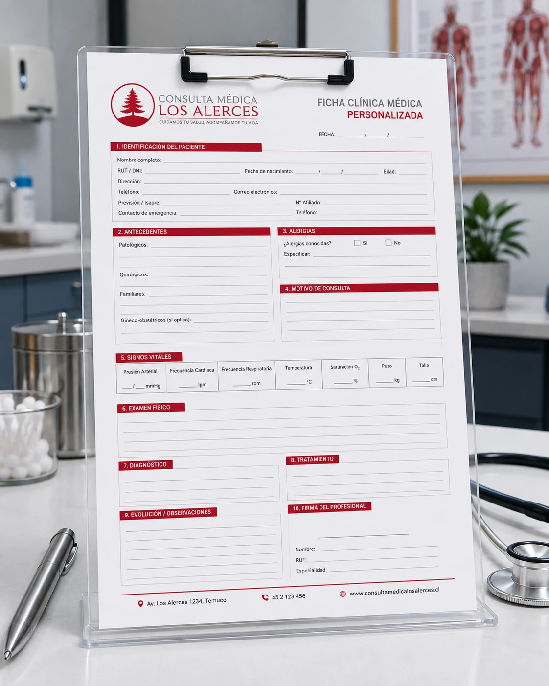 Ficha Clínica Médica Personalizada