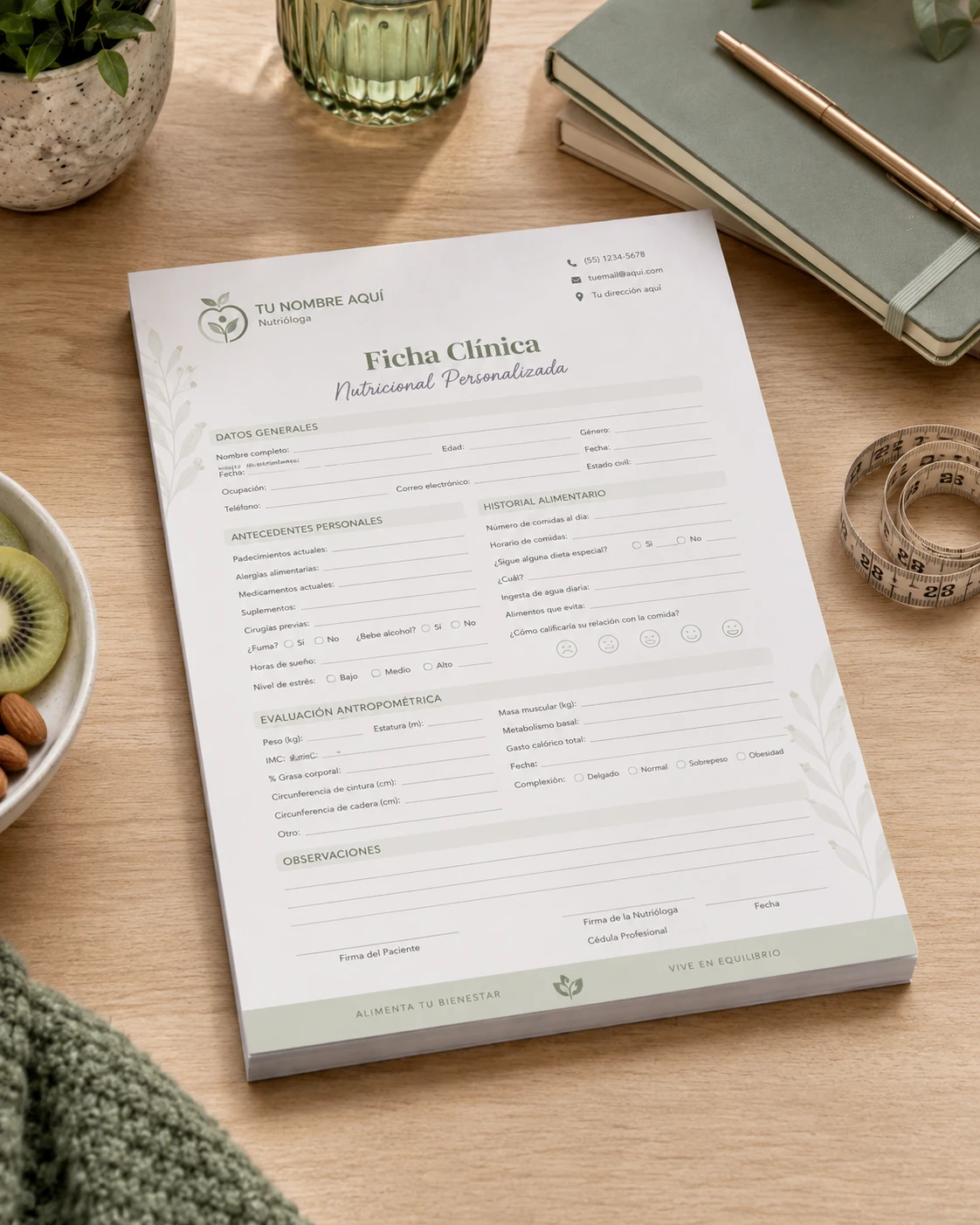 Ficha Clínica Nutricional Personalizada