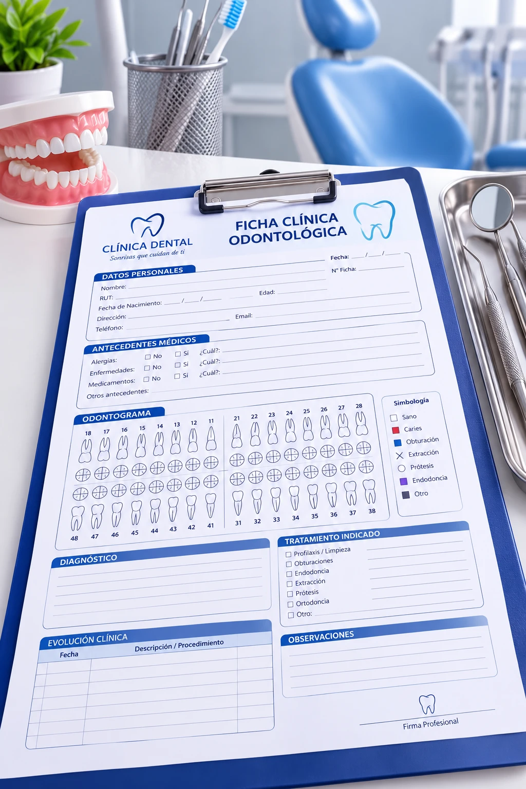Ficha Clínica Odontológica con Odontograma