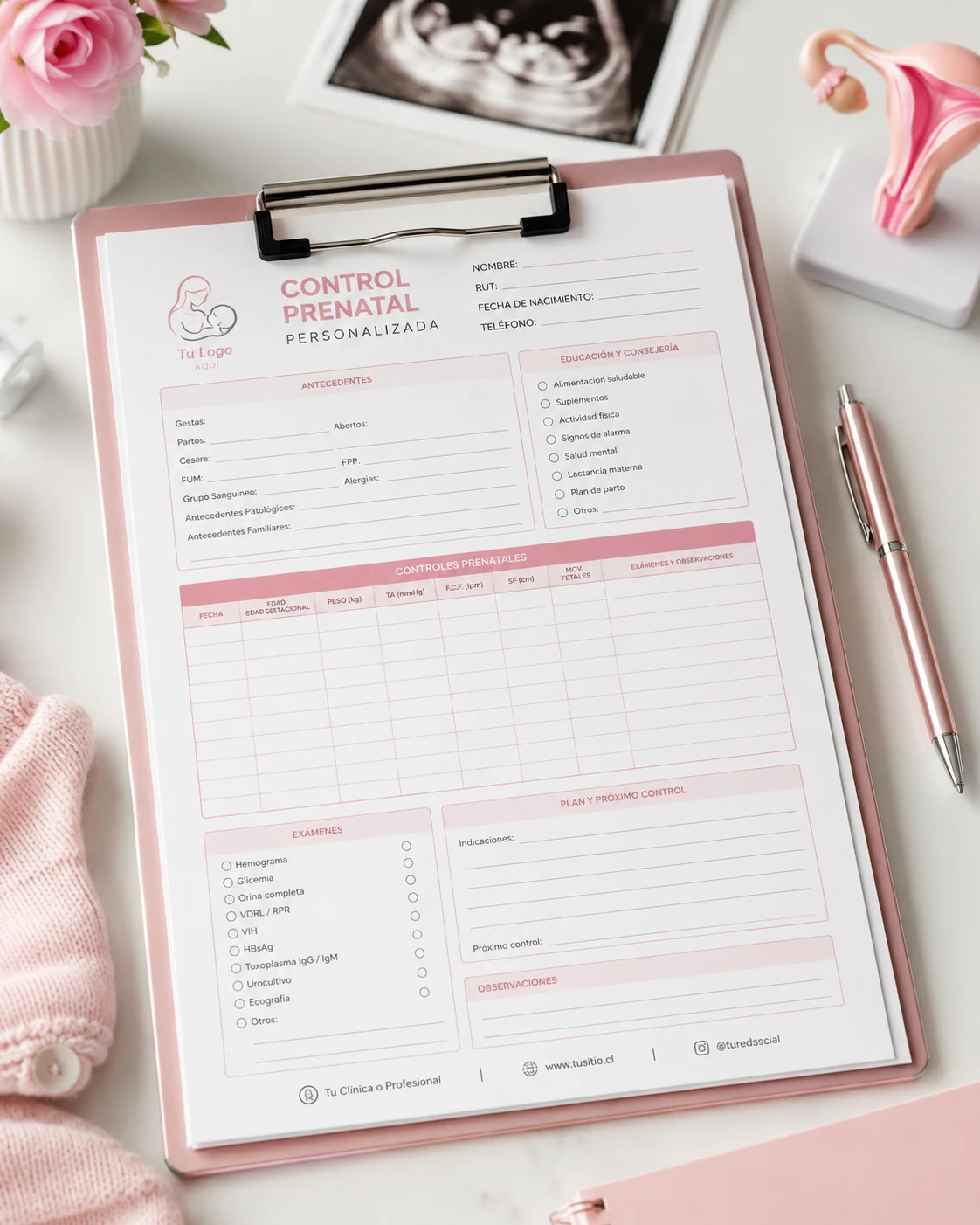 Ficha de Control Prenatal Personalizada