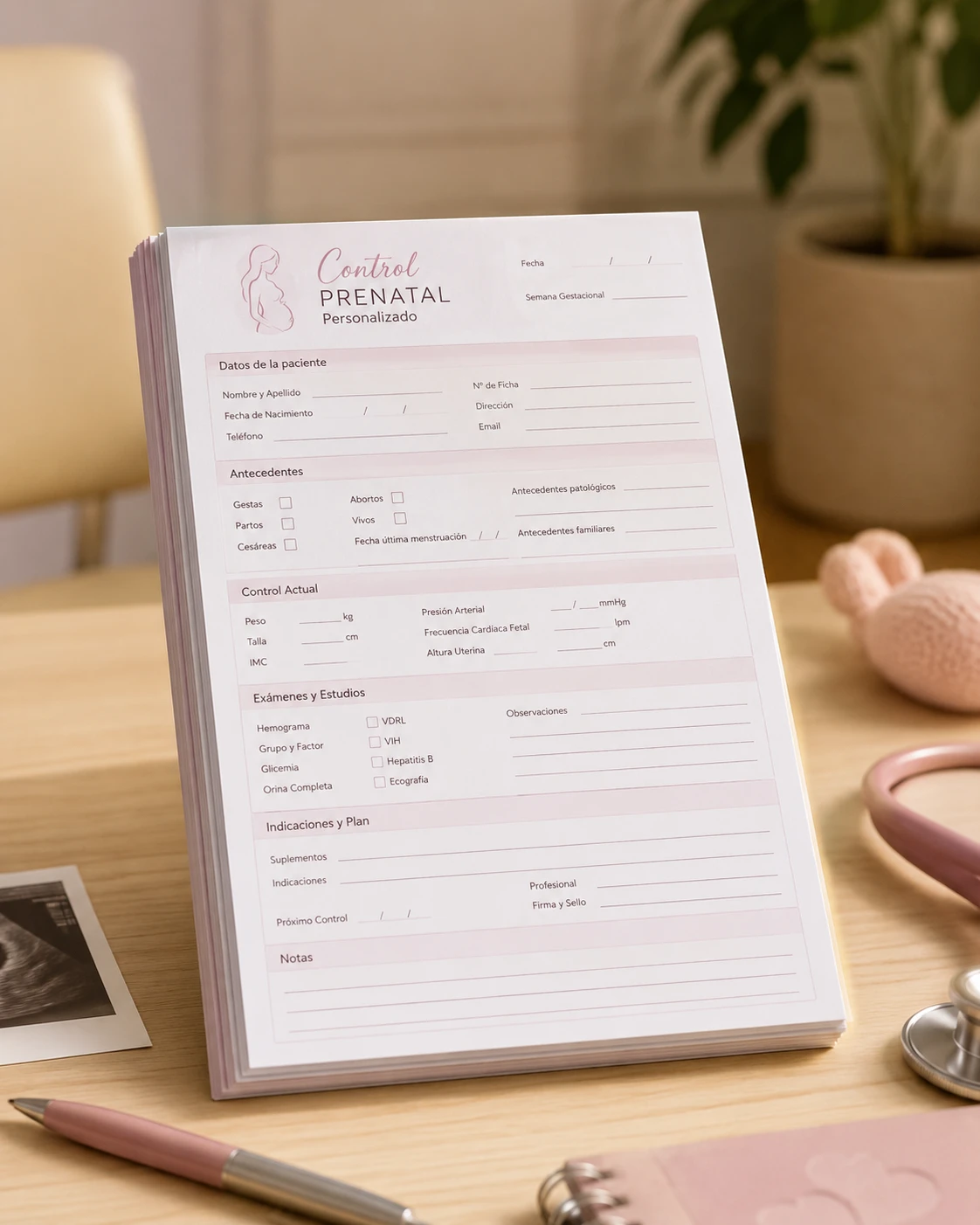 Ficha de Control Prenatal Personalizada