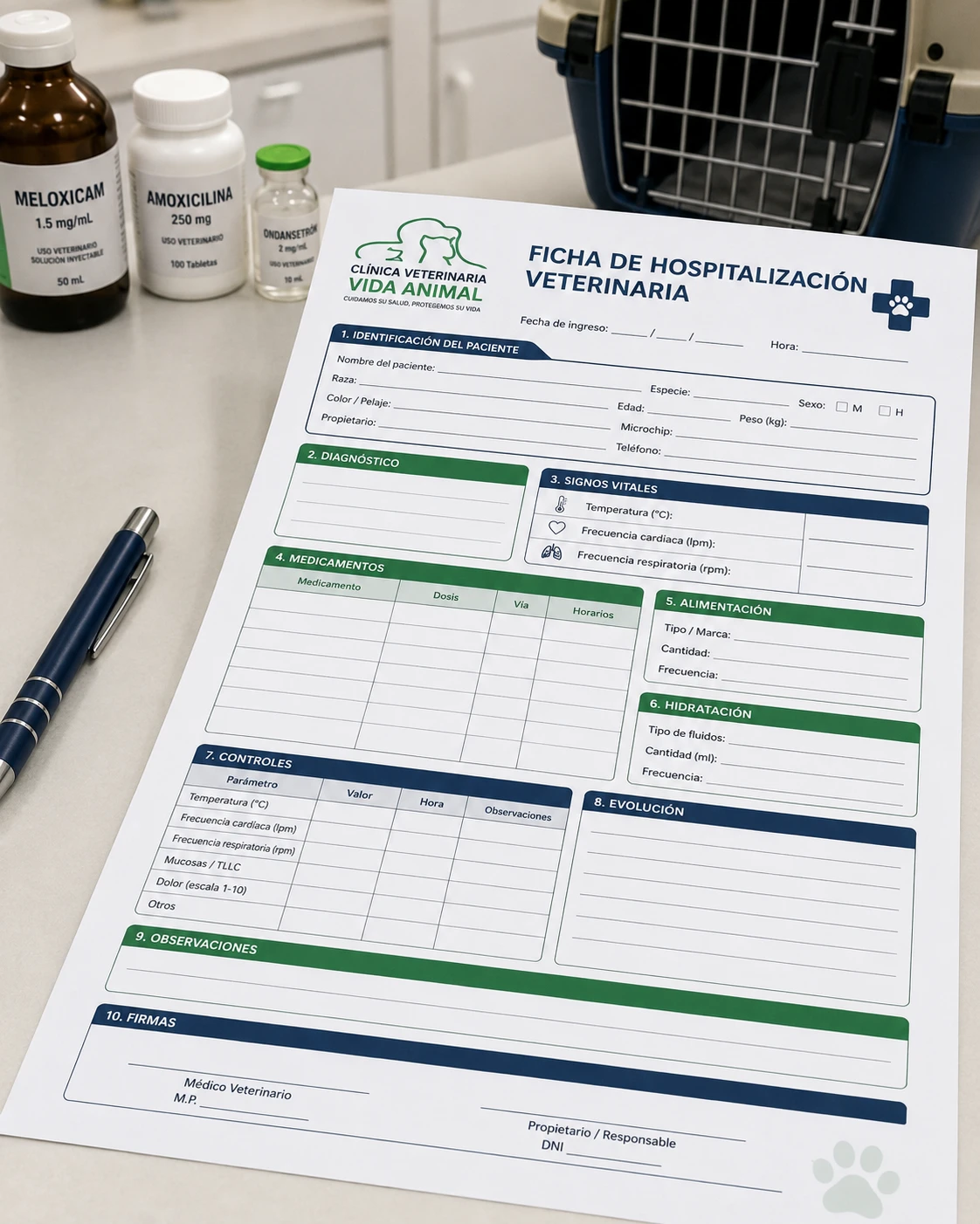 Ficha de Hospitalización Veterinaria