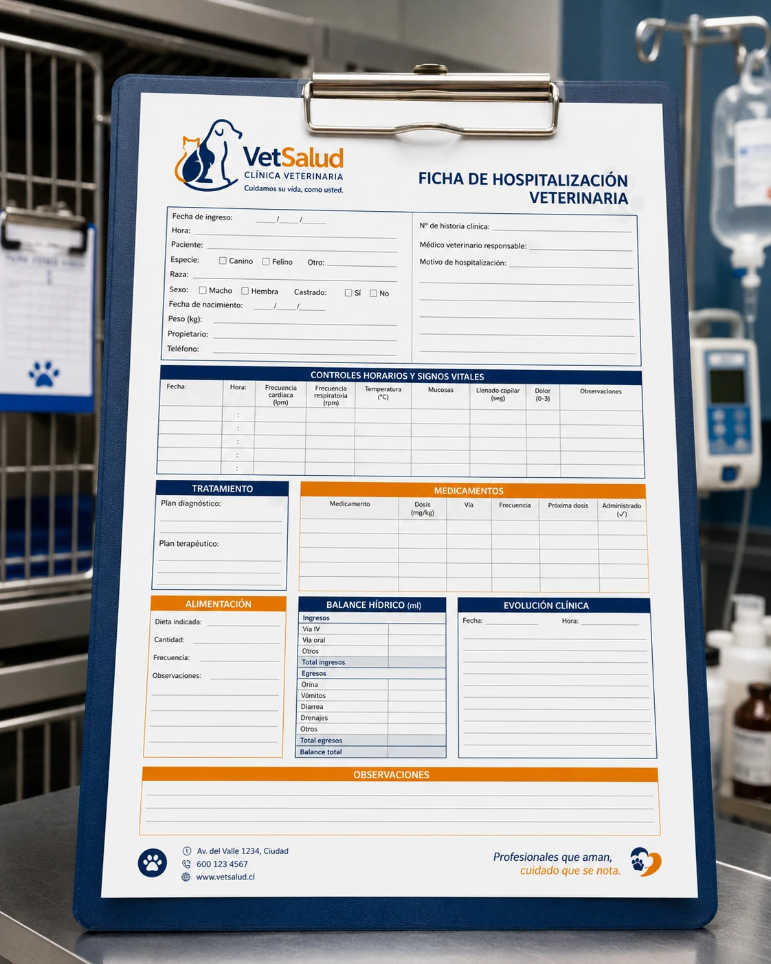 Ficha de Hospitalización Veterinaria