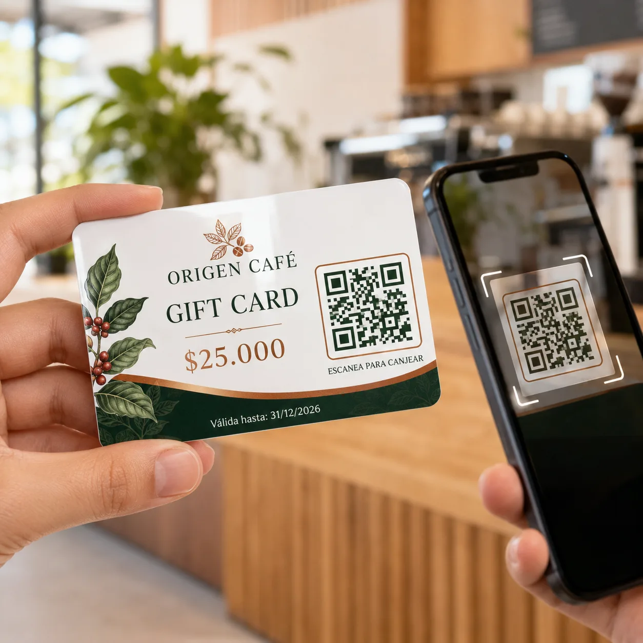 Giftcard Personalizada en PVC con Código QR