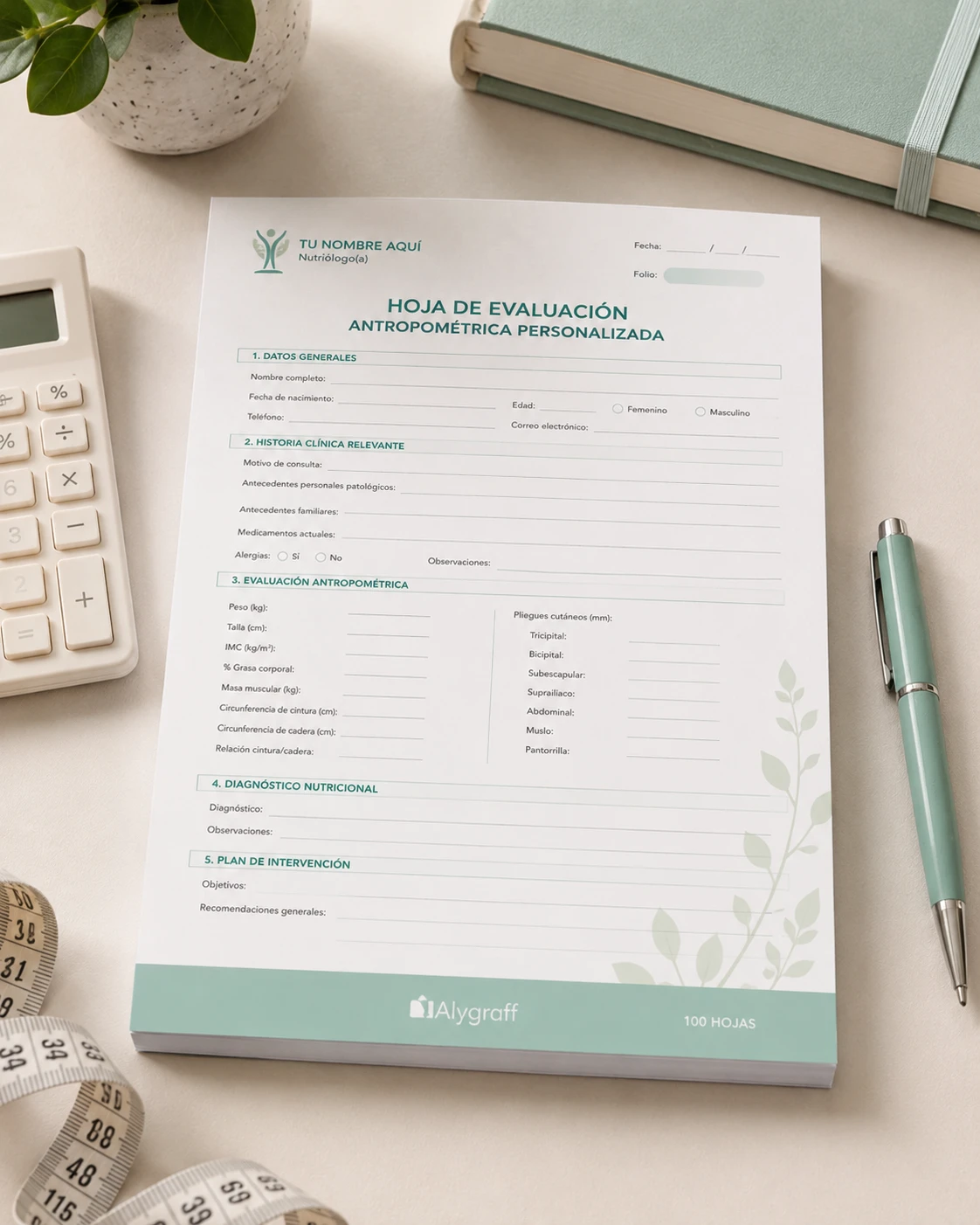 Hoja de Evaluación Antropométrica Personalizada
