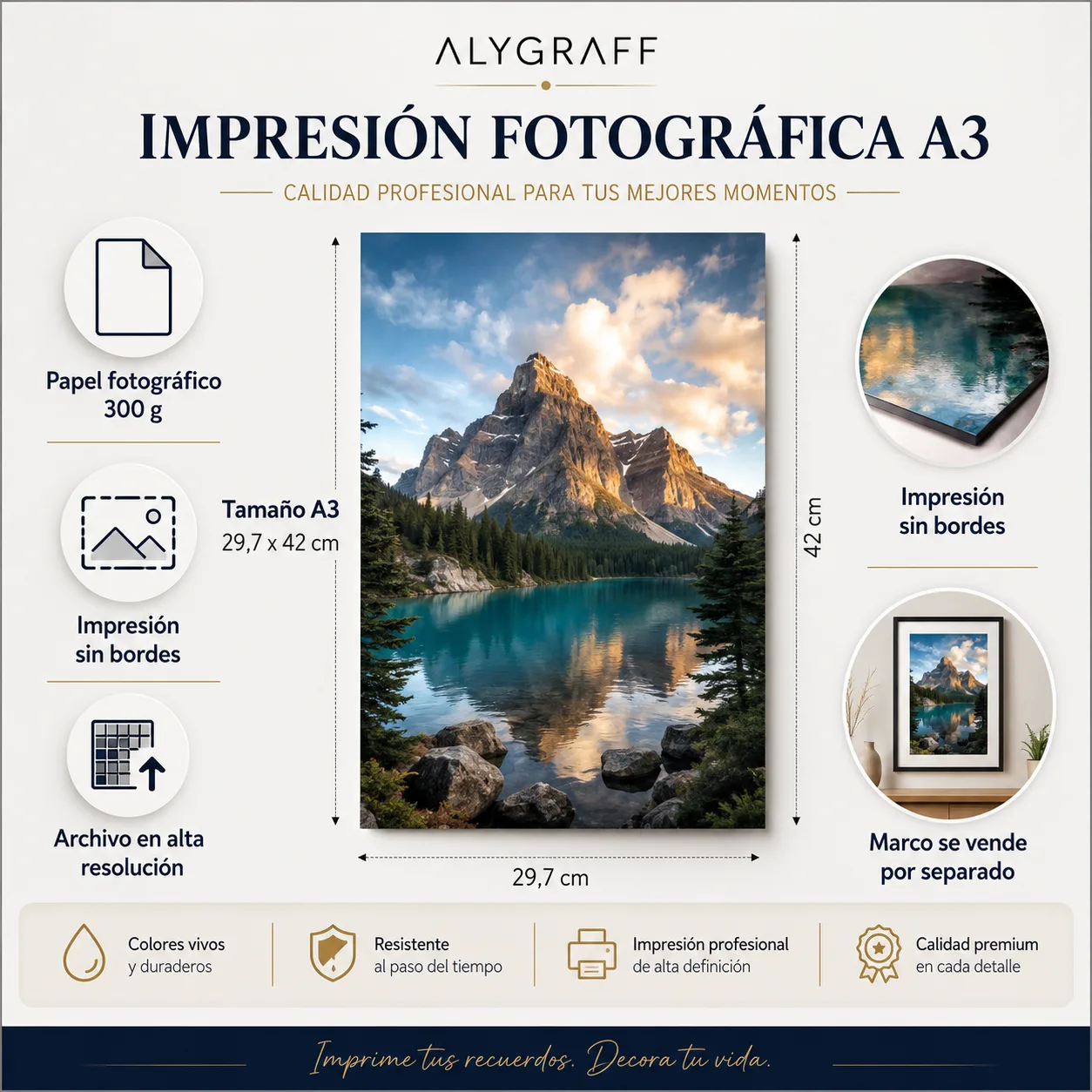 impresión de  Fotografía A3 en papel fotográfico 300 g