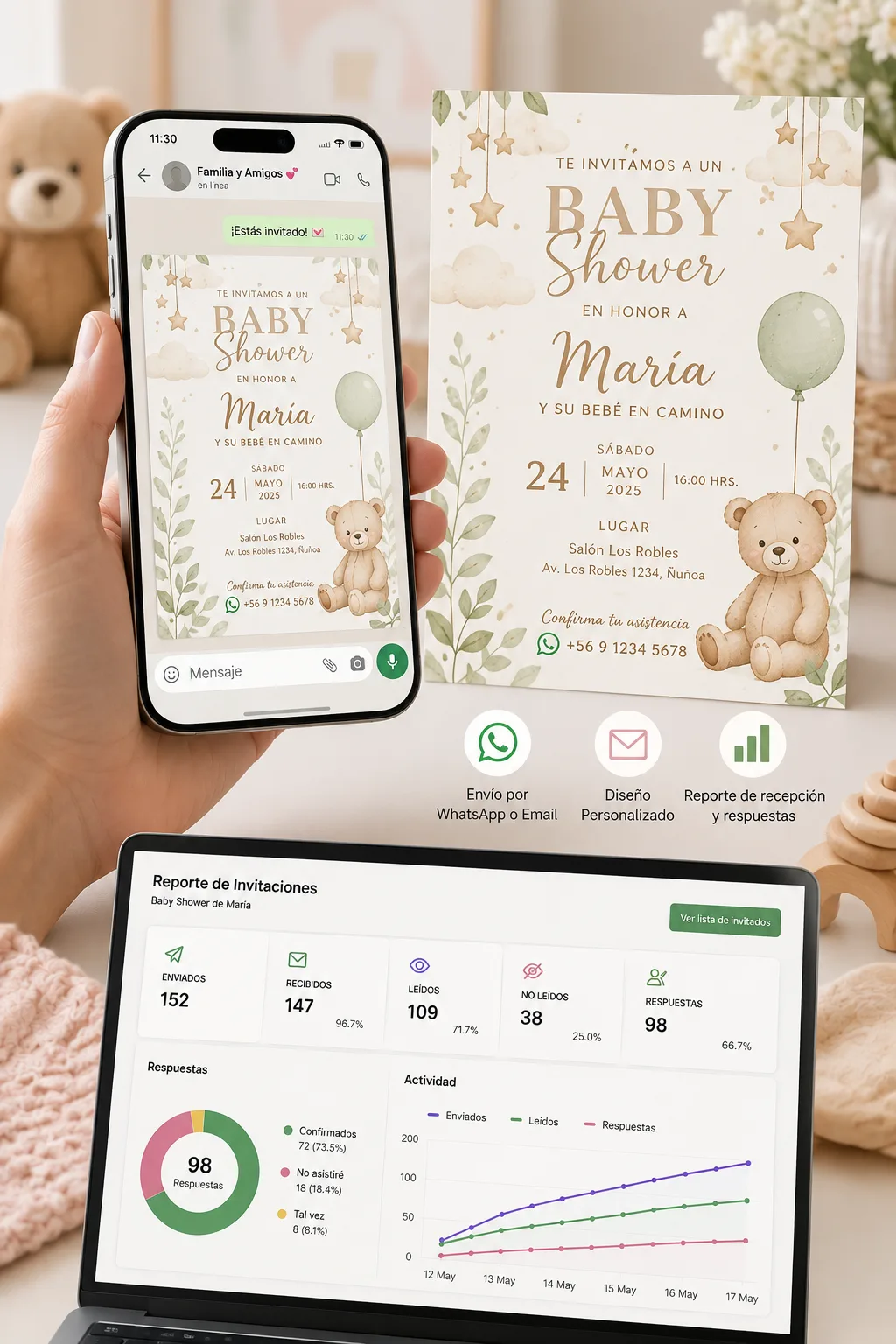 Invitación Digital de Baby Shower