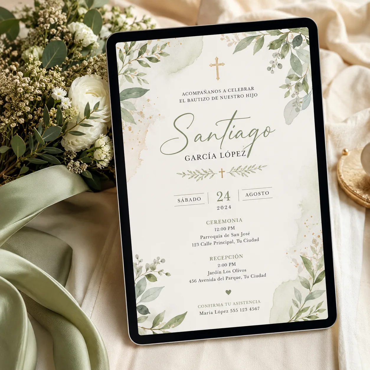 Invitación Digital de Bautizo