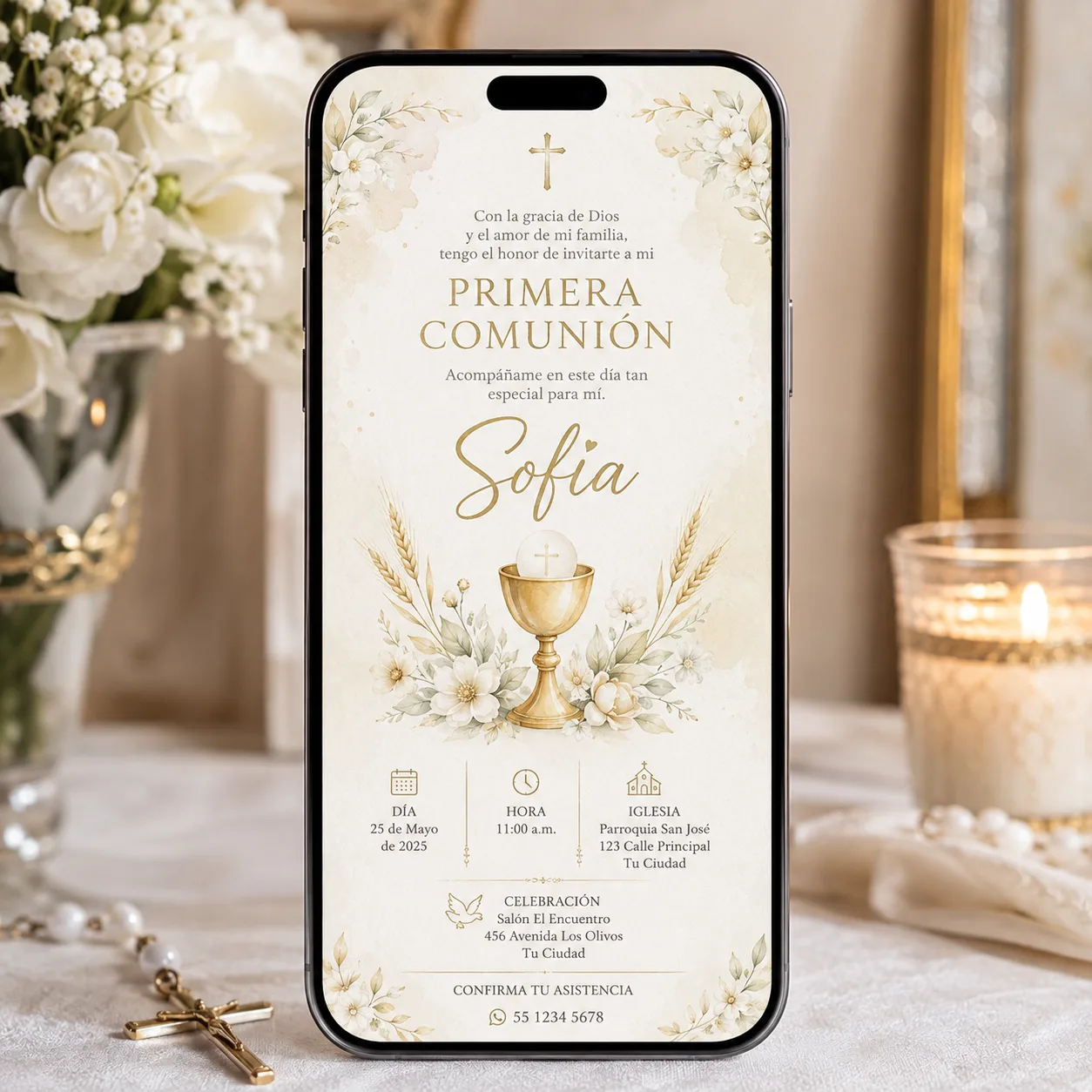 Invitación Digital de Primera Comunión