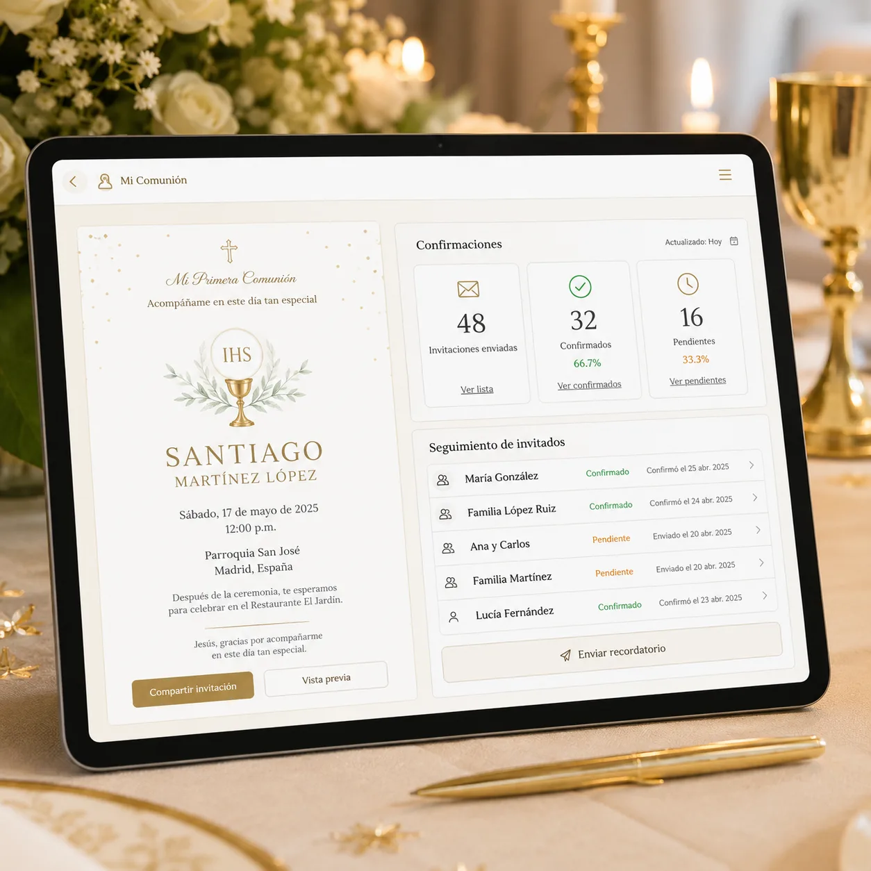 Invitación Digital de Primera Comunión