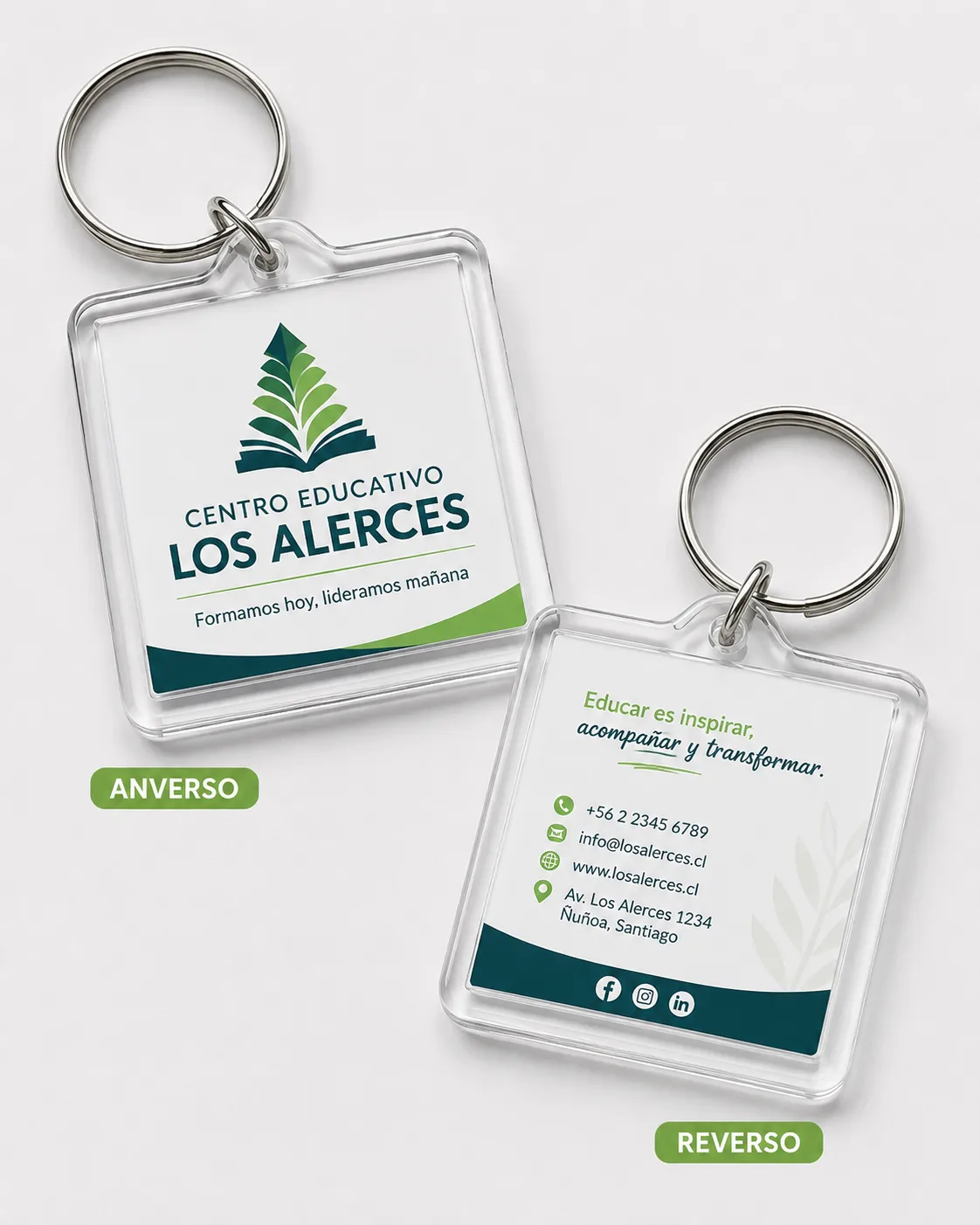 Llavero Personalizado de Acrílico Doble Cara 3 × 3 cm
