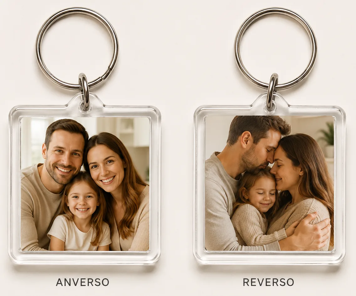 Llavero Personalizado de Acrílico Doble Cara 3 × 3 cm