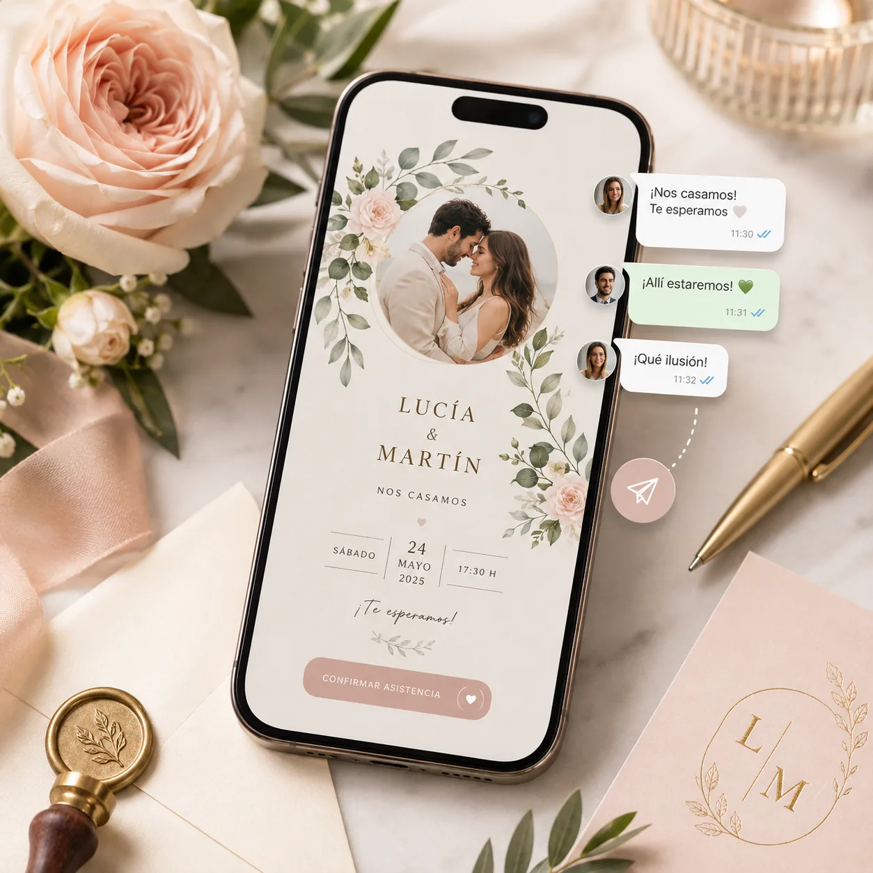 Parte de Matrimonio Digital + Gestión de Invitados