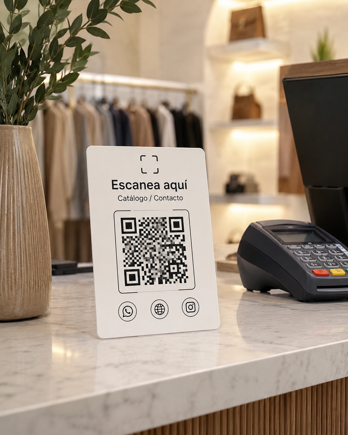 Placa QR de Aluminio para Negocios