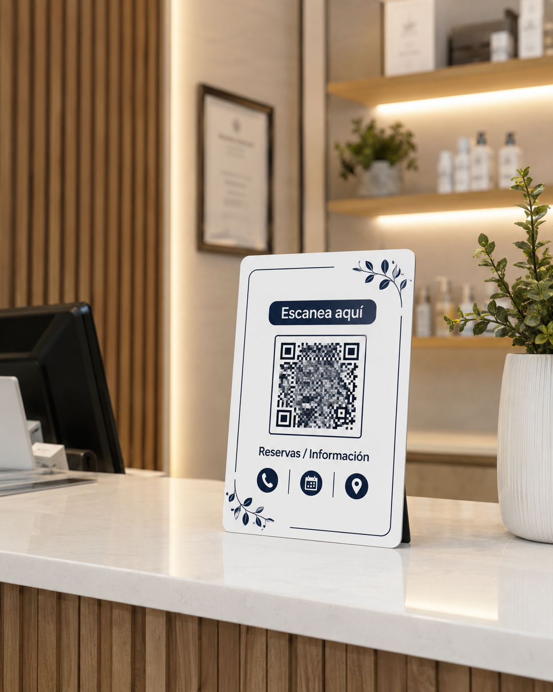 Placa QR de Aluminio para Negocios