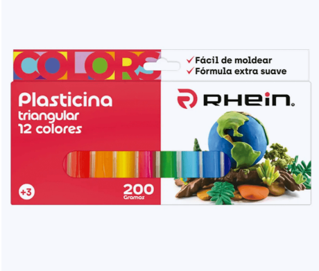 Plasticina Triangular 12 Colores Rhein