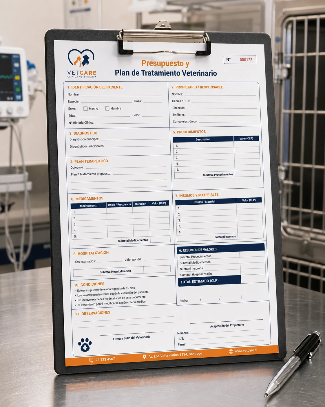 Presupuesto y Plan de Tratamiento Veterinario