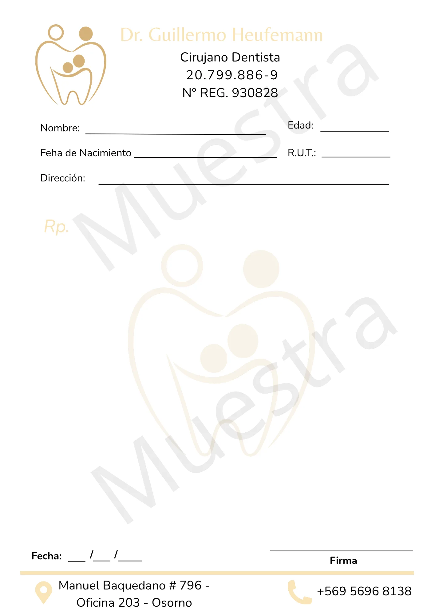 Recetario medico odontólogo 100 hojas diseño gratis