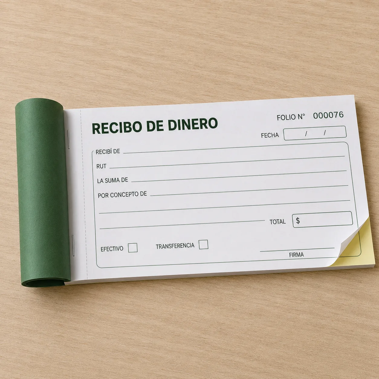 Talonario Autocopiativo 1/3 Carta – 20 × 9 cm
