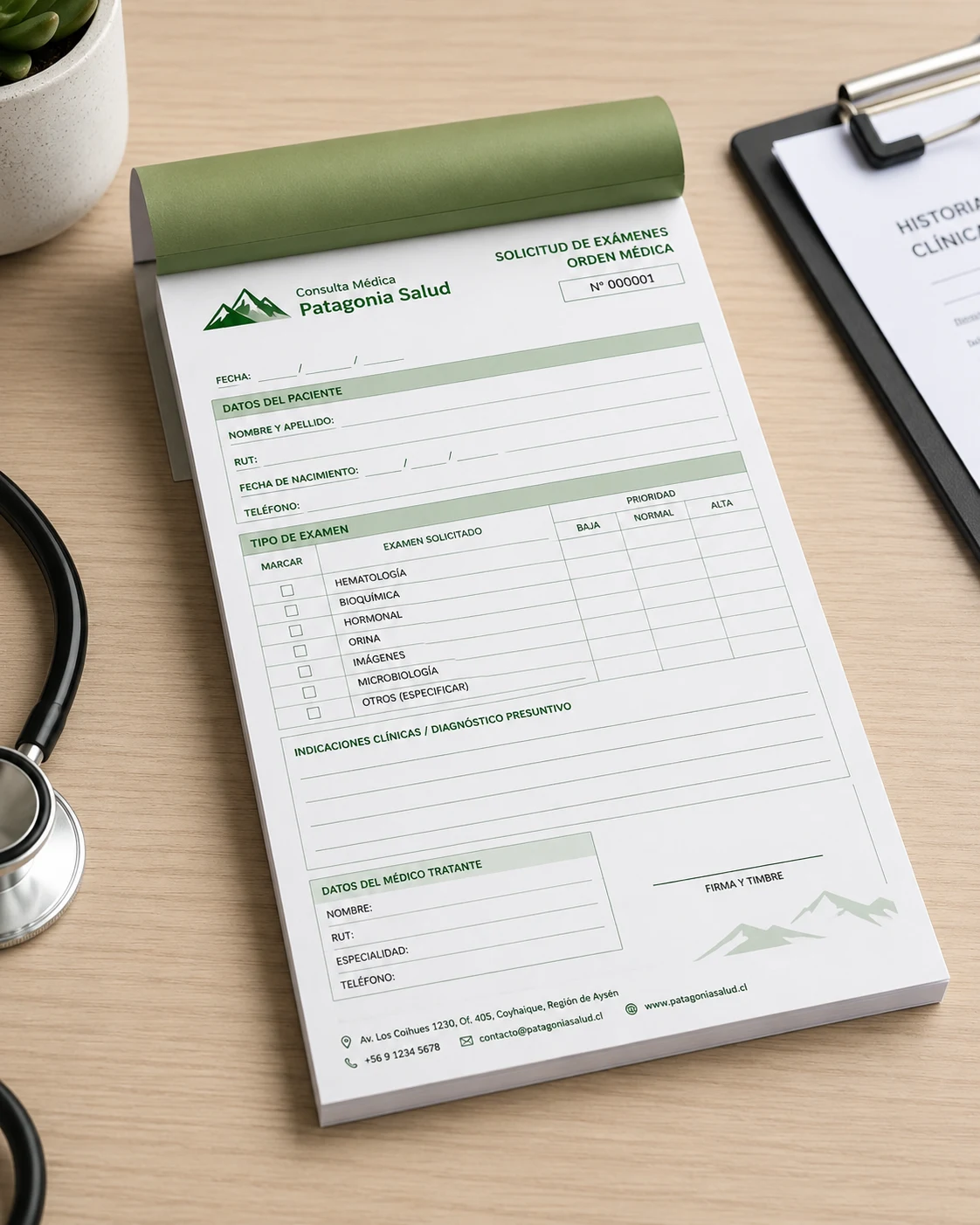 Talonario Orden Médica / Solicitud de Exámenes