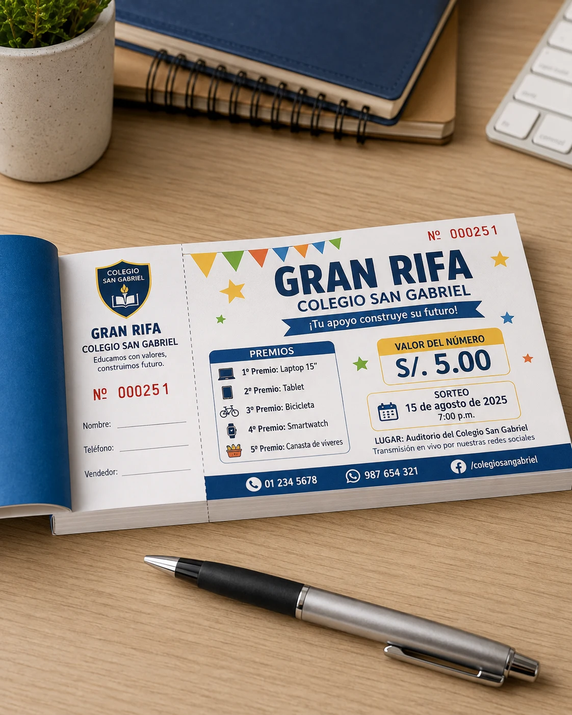 Talonarios de Rifas Personalizados con Prepicado