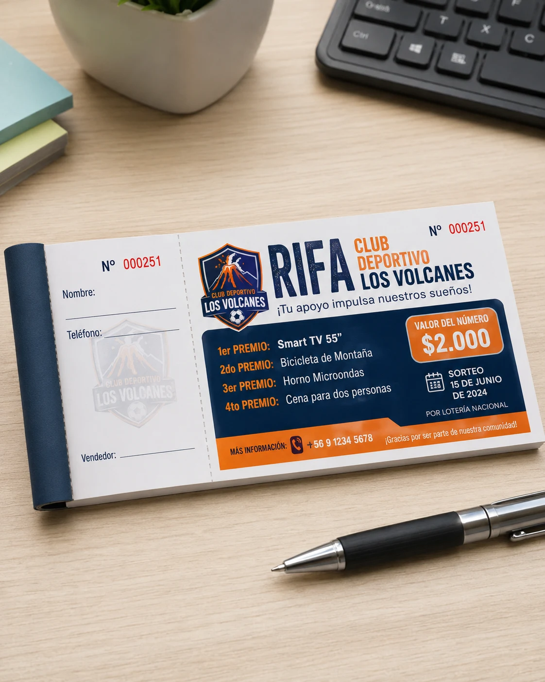 Talonarios de Rifas Personalizados con Prepicado