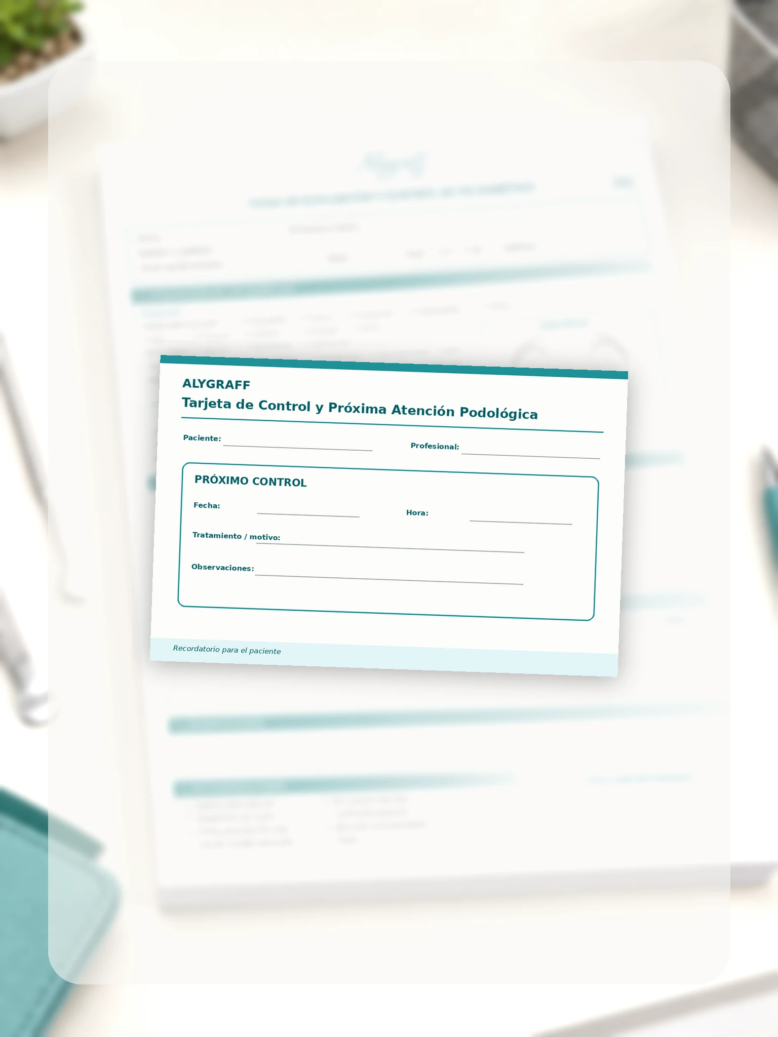 Tarjeta de Control y Próxima Atención Podológica