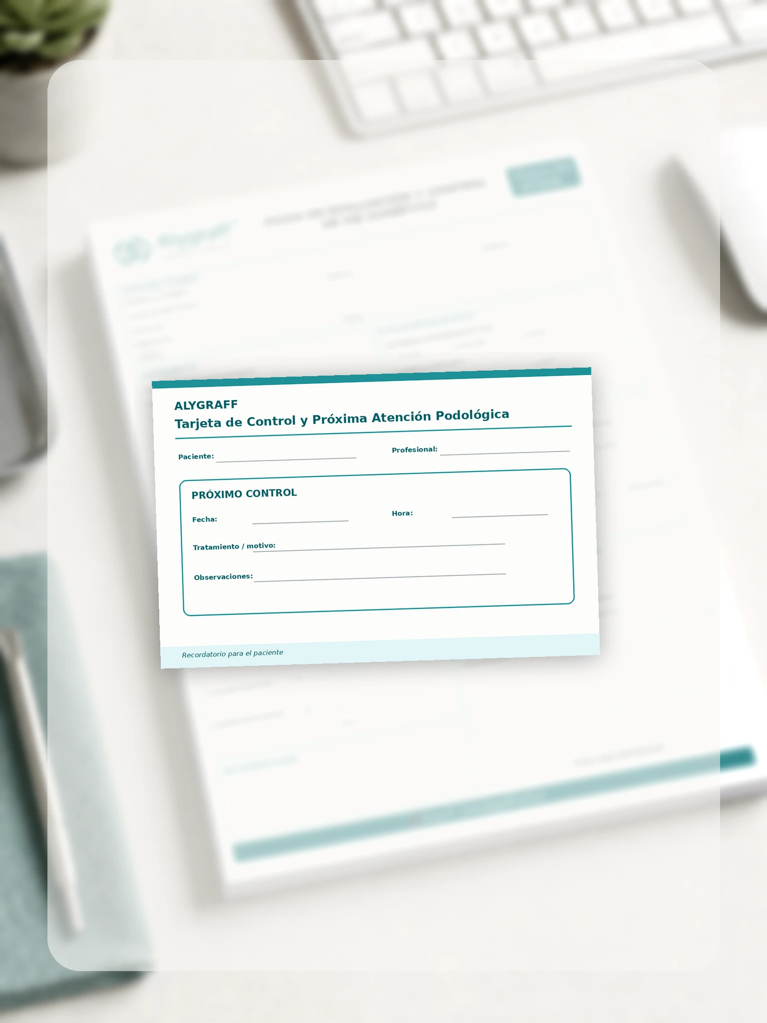 Tarjeta de Control y Próxima Atención Podológica