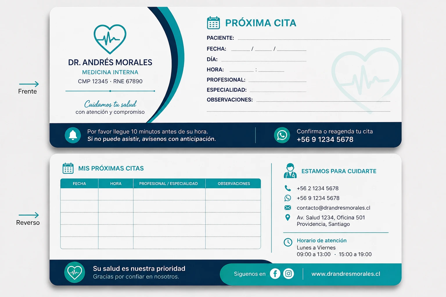 Tarjeta de Control y Próximas Citas Médicas